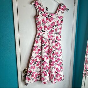 MUXXN Women's 1950s Capshoulder Vintage Wedding Retro Swing cherry blossom